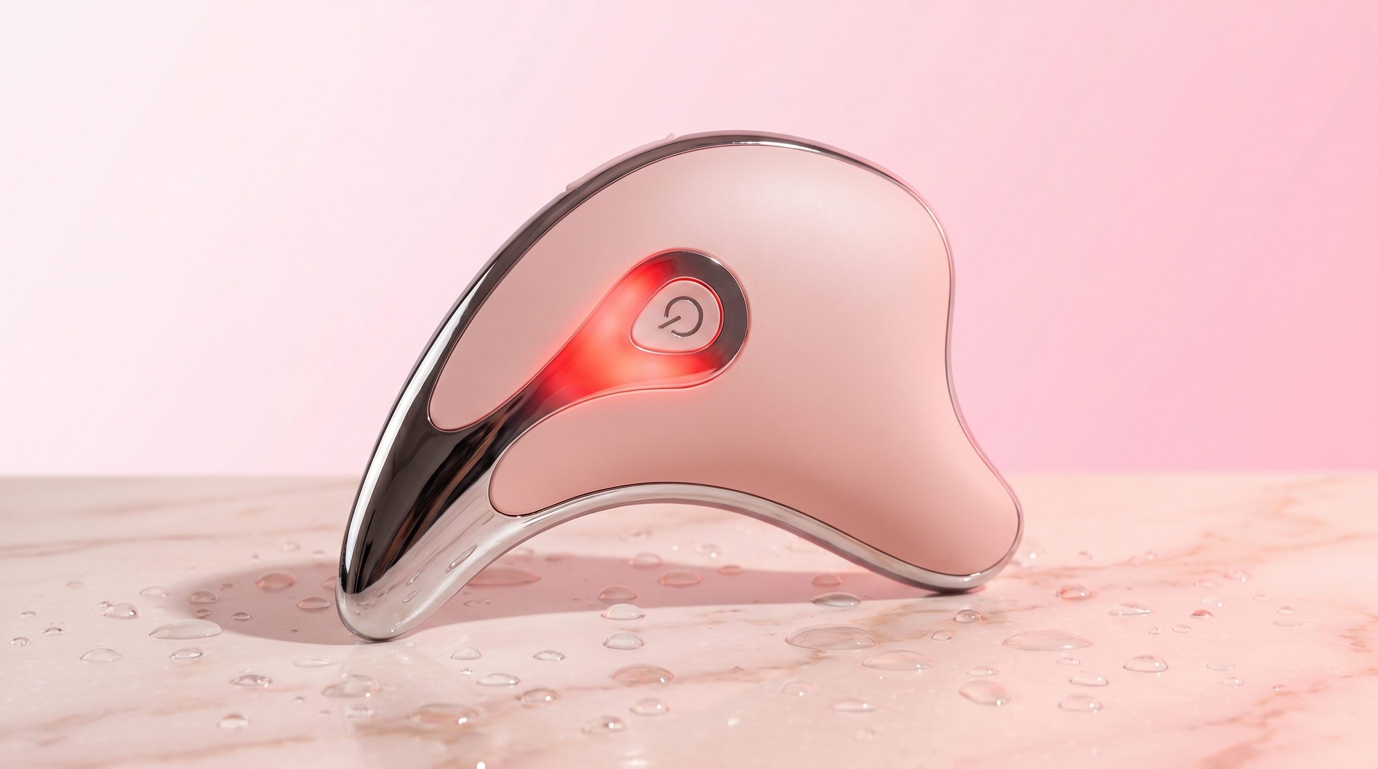 Sculpt device three-quarter angle with red LED glow